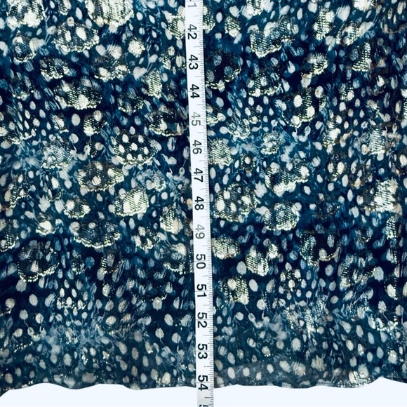 BCBGMaxAzria | Blue Silver Metallic Strapless Formal Gown Carboncmbo Size 10 - Picture 14 of 16